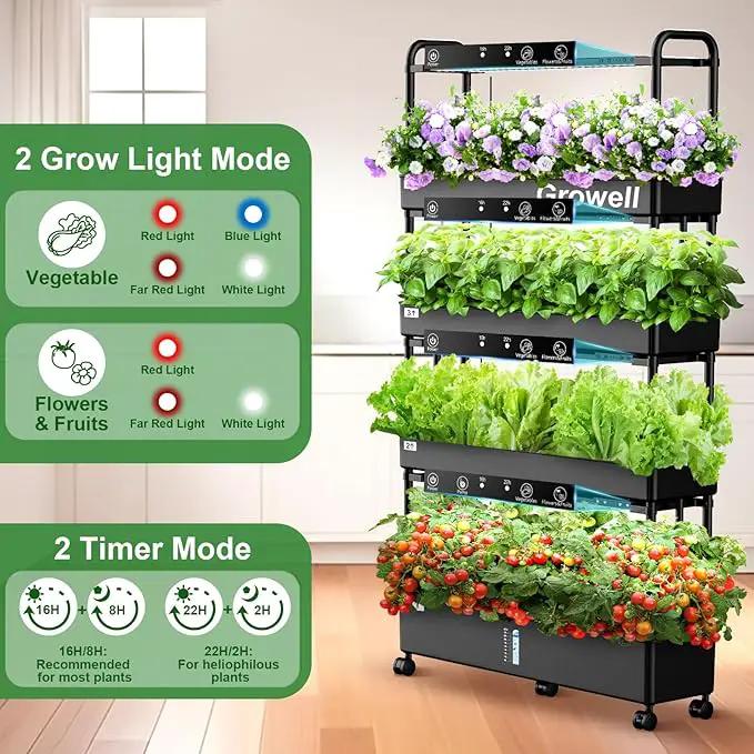 Growell Large Hydroponics Growing System Kit, 120 Pods Vertical Hydroponic Garden with 2 Light Modes Grow Light, Auto Circulating Water System, 48L Indoor Gardening System for Herb Vegetable Fruit, photo 5 of 8