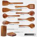 Zulay Kitchen 10-Piece Wooden Spoons for Cooking - Smooth Finish Teak Wooden Utensils for Cooking - Soft Comfort-Grip Wood Spoons for Cooking - Non-Stick Wooden Cooking Utensils - Wooden Spoon Sets by CozyNest Decor