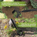 Weed Puller Gardening Tools, Hula Garden Hoe and 4 Tines Rake 2-in-1 Garden Tools for Weeding, Action Stirrup Hoe with 37"-62" Adjustable Long Handle for Lawn,Vegetable Garden Loose Soil and Weeding by GreenHaven Gardens