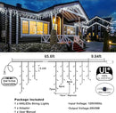 Christmas Icicle Lights Outdoor, 640 LED 66FT Icicle Lights for Outside with 8 Modes Timers, Waterproof Plug in Connectable String Light for House Roof Garden Party Wedding Decorations, White by GreenHaven Gardens