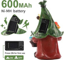 Mushroom-Picking Gnome Solar Garden Statue with 3 LED Lights, Set with 1 Gnome and 2 Small Mushroom, Lovely Garden Gnome Set for Patio, Yard, Lawn Ornament, Outdoor Decor by GreenHaven Gardens