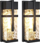 Hammered Glass Wall Lamp, Outdoor Light Fixtures, Exterior Wall Lantern for Porch with Waterproof, 2 Pack Wall Sconce Lighting, Wall Mount Light, Porch Light for Garage, Doorway, Patio(Bulb Included) by CozyNest Decor