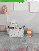 LANGYASHAN Rectangular Storage Bin Collapse Canvas Fabric Cartoon Storage Basket with Handles for Organizing Home Kitchen Boys and Girls Toys Office Closet Shelf Baskets (Rec Romantic Tulip) by TinyTreasures Baby Boutique