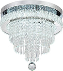 16“ Crystal Chandeliers Light Flush Mount Ceiling Light Fixtures Round Modern LED Chandelier for Living Room Bedroom Dining Room Closet Hallway (Cool White) by CozyNest Decor
