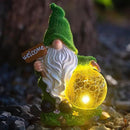 Gnome Garden Statue Figurine Decor with Solar Lights, Outdoor Garden Succulent Ornaments Waterproof Decoration for Outside Patio Yard Lawn Decor by GreenHaven Gardens