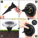 Solar Ground Lights-Waterproof Solar Lights Outdoor Garden- Solar Disk Lights-Upgraded 16LED Bright in-Ground Lights-Landscape Lights for Pathway, Yard, Lawn, Patio, Walkway (16 Pack Warm Light)
