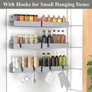 6 Pack Magnetic Spice Rack Organizer for Refrigerator and Oven, Light Gray Fridge Organizers and Storage for Kitchen by CozyNest Decor