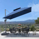 PURPLE LEAF Cantilever Umbrella 10 Feet Outdoor Double Top Large Offset Hanging 360° Rotation Heavy Duty Square Umbrella for Garden Patio Deck Pool Backyard Spectrum Indigo by GreenHaven Gardens