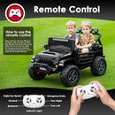 24V 2 Seater Ride On Truck with Remote Control 4WD Electric Car for Kids Ride On Car Battery Powered Ride On Toy Car with Music Player, LED Lights, Bluetooth, Rear Shock Absorber, Black by TinyTreasures Baby Boutique