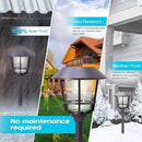Solar LED Path Lights 4 Pack – 12 Lumens, Warm White, Oil-Rubbed Bronze, Solar Powered, Stainless Steel, Weather-Resistant for Garden, Walkway, Patio by CozyNest Decor