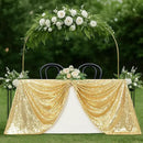 SquarePie Sequin Tablecloth 50 x 72 Inch Light Gold Glitter Table Cloth for Wedding Party Decoration by CozyNest Decor