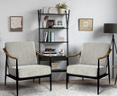 Modern Accent Chairs Set of 2 for Living Room Bedroom Mid Century Arm Chairs Upholstered Office Accent Chairs Comfy Waiting Room Chairs with Metal Frame, Grey by CozyNest Decor