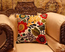 Red Polish Floral Pillow Cover Bird Flower Pillowcase Floral Outdoor Suzani Cushions Flowery Throw Chair Cushion Farmhouse Pillowsham Hand Embroidered Wool 18x18 Inch by CozyNest Decor