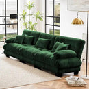 Modular Sectional Sofa, Comfy Cloud Couch 3 Seater Couch, Sectional Couches for Living Room, Modern Chenille Oversized Couches for Bedroom, Sleeper Deep Seat Sofa with Throw Pillows, Green by CozyNest Decor