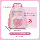 I IHAYNER Kids Glitter Lightweight Backpack for School Travel & Daycare, Toddler Backpack for Girls 3+ Preschool Kindergarten Elementary Kids Backpack-Rainbow Pink M by TinyTreasures Baby Boutique
