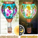 4 Pack Solar Hot Air Balloon Lantern with Flame， Butterfly Glass Outdoor Solar Lanterns for Outside Hanging Farmhouse Patio Pathway Decor, Butterfly Gifts for Women Grandma Mom - Butterfly by GreenHaven Gardens
