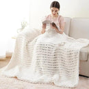 Battilo Chunky Knit Throw Blanket, Soft and Thick Chenille Throw Blanket, 50"x60" Handmade Cable Knit Crochet Blanket, Large Rope Knot Throw Blankets for Couch Sofa Bed Home Decor, Cream by CozyNest Decor