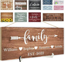 Custom Wood Sign Prsonalized Text Business Home Decor, Personalized Rustic Plaque Board Hanging Wooden Name Sign for Wall Art, Customized Signs Plank Decoration Gifts for Wedding Family Farmhouse Kitchen, Rectangle by CozyNest Decor