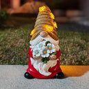 Outdoor Garden Gnomes Statue, Bee Flower Gnome Sculpture, with Solar LED Lights for Yard, Patio, Lawn Ornaments for Garden, Patio Gnome Gifts for Mom by GreenHaven Gardens