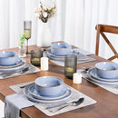 GBHOME Ceramic Dinnerware Sets for 4, 12 Pieces Stoneware Plates and Bowls Sets, Scratch Resistant Dishe Set for Dinner, Dishwasher & Microwave Safe, Brunnera Blue by CozyNest Decor