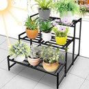 Plant Stand Indoor Outdoor, 3-Tier Wrought Iron Plant Stands, Stackable Metal Plant Shelf Decorative Outdoor Flower Stand Heavy Duty Pedestal Stands for Garden Deck Living Room, Black by GreenHaven Gardens