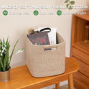 OIAHOMY Storage Cubes 11 Inch Storage Bins-3-Pack, Cotton Rope Woven Baskets for Organizing, Square Storage Baskets for Shelves Organizer, Classroom, Kids Toy Bins, Closet, Baby Nursery-Brown by TinyTreasures Baby Boutique