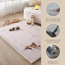 Stylish Coral Baby Play Mat for Floor 47" x 67" Safari Animals – Soft 1" Thick High-Density Memory Foam Nursery Rug,Kids Rug with Non-Slip Backing for Crawling & Playing, Playroom Rug, Kids Carpet by TinyTreasures Baby Boutique