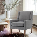 COLAMY Modern Wingback Living Room Chair, Upholstered Fabric Accent Armchair, Single Sofa Chair with Lounge Seat and Wood Legs for Bedroom/Office/Reading Spaces, Gery by CozyNest Decor