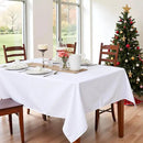 sancua Rectangle Tablecloth - 60 x 102 Inch - Stain and Wrinkle Resistant Washable Polyester Table Cloth, Decorative Fabric Table Cover for Dining Tables, Buffet Parties and Camping, White by CozyNest Decor