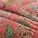 NEWLAKE Cotton Patchwork Bedspread, 3-Piece Bedding Quilt Set with Real Stitched Embroidery, Reversible Matelasse Bed Coverlet Set,Bohemian Floral,California King Size by CozyNest Decor