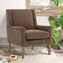 COLAMY Modern Wingback Living Room Chair Set of 2, Upholstered Fabric Accent Armchair, Single Sofa Chair with Lounge Seat and Wood Legs for Bedroom/Office/Reading Spaces, Brown by CozyNest Decor