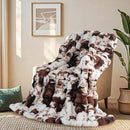 Touchat Cow Print Blanket for Couch, Faux Fur Throw Blanket, Super Heavy Warm Cozy Blankets for Bed Sofa, Bubble Plush Fuzzy Soft Mink Blanket for Living Room Bedroom, Cow Brown by CozyNest Decor