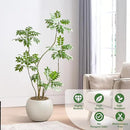 Artificial Mahonia Fortunei Tree 5FT,Tall Fake Plant Artificial Sumac Tree, Faux Plants Indoor Fake Plants Decor with Pots for Home Office Bathroom Bedroom Living Room Decorations Housewarming by CozyNest Decor
