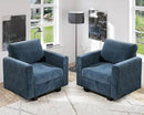 38.5 Oversized Accent Chair with Storage Blue Chenille, Single Modern Accent Sofa Chair with Arms for Apartment Living Room (21" Deep Seat) by CozyNest Decor
