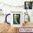 Personalized Coffee Mug, Custom Drawing Portrait Gift, Funny Customized Coffee Gift for Men & Women, Custom Mugs with Pictures, Navy 11oz Father's Day Mug by TinyTreasures Baby Boutique