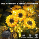 Solar Sunflower Garden Lights: 6 Pack of 18 LED Artificial Solar Flowers, IP65 Waterproof for Pathway, Walkway, Porch, Landscape, Yard Decorations by GreenHaven Gardens