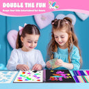 homicozy Art & Craft Activity for Kids: Foil Fun Unicorns and Princess & Scratch Art Book 2-in-1,No Mess Art Crafts for Girls,DIY Creative Activity Kit,Gifts for Girls Ages 4,5,6,7,8,9, Travel Toys by TinyTreasures Baby Boutique