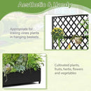 Metal Planter Trellis Box with Wheels & Drain Plug Outdoor Raised Garden Bed Patio Privacy Screen with Planter for Climbing Plants, Vegetables 73"x47"x16" Black-Diamond by GreenHaven Gardens