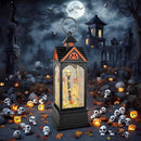 Halloween Snow Globe Lantern, Spooky Ghost Halloween Decor, Plug-in & Battery Operated Snow Globes for Halloween Decorations Indoor by CozyNest Decor