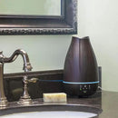 HealthSmart Essential Oil Diffuser, Cool Mist Humidifier and Aromatherapy Diffuser with 500ML Tank Ideal for Large Rooms, Adjustable Timer, Mist Mode and 7 LED Light Colors, Brown (Pack of 2) by CozyNest Decor