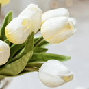 20pcs White Artificial Tulip Fake Flower 12.9 Inch Spring Mother's Day Easter Gift for Home Kitchen Wedding Decoration by CozyNest Decor