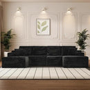 Modular Sectional Sofa Cloud Sectional Couch, 135" Comfy Fluffy U Shaped Black Couches for Living Room, Deep Seat Memory Foam Plush Corduroy Boneless Couch Sectionals with Right Facing Chaise Sofa by CozyNest Decor
