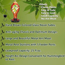 LUJII Hummingbird Feeder for Outdoors, Hand Blown Glass Humming Bird Feeder, Anti Fade Leakproof with 25 Ounces Nectar Capacity, Easy to Install Clean Refill, Include Hook & Ant Moat (Red) by GreenHaven Gardens