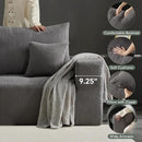 Boneless Sectional Cloud Couch Sofa Bed for Living Room, 112" Modular Modern Lounge 3 Seater Sleeper Grey Couches with Chaise, No Assemble, Cordury Compression Upholstered Sofas by CozyNest Decor