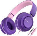 AILIHEN C8 Girls Headphones, On-Ear Headphones Wired with Microphone and Volume Control Foldable Corded Stereo 3.5mm Headset for Girls School Chromebook Laptop Computer PC Tablets Travel (Purple Pink) by TinyTreasures Baby Boutique