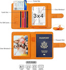 Melsbrinna Rfid Passport Holder for Travel women/Men, Cute Passport Wallet Rfid Blocking Card Slots, Rfid Passport Cover/CaseTravel Wallet, Passport Book Holder (1, Orange) by TinyTreasures Baby Boutique