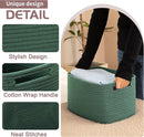 OIAHOMY 4 Pack Storage Baskets for Organizing, Cube Storage Bins for Shelves, Rectangle Storage Baskets With Handles, Woven Baskets for Storage, 12.7''Lx9''Wx7.8''H, Green by TinyTreasures Baby Boutique