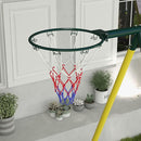 Outsunny 440 lbs Swing Set for Backyard, 5 in 1 Heavy-Duty A-Frame Stand Outdoor Playset for Kids, with Saucer Swing, Slide, Swing Seats, Gym Rings, Basketball Hoop, Climbing Steps and Net by TinyTreasures Baby Boutique