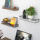 Meangood Floating Shelves Wall Mounted Set of 2, Rustic Wood Wall Storage Shelves for Bedroom,Living Room,Bathroom, Kitchen Torched Wood by CozyNest Decor