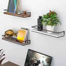 Meangood Floating Shelves Wall Mounted Set of 2, Rustic Wood Wall Storage Shelves for Bedroom,Living Room,Bathroom, Kitchen (White) by CozyNest Decor